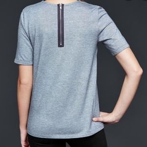 NWT Gap Soft short sleeve exposed back zip shirt